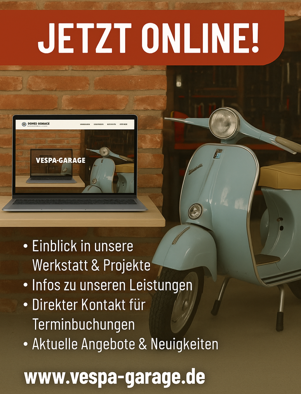 Vespa-Garage Webseite Vorschau